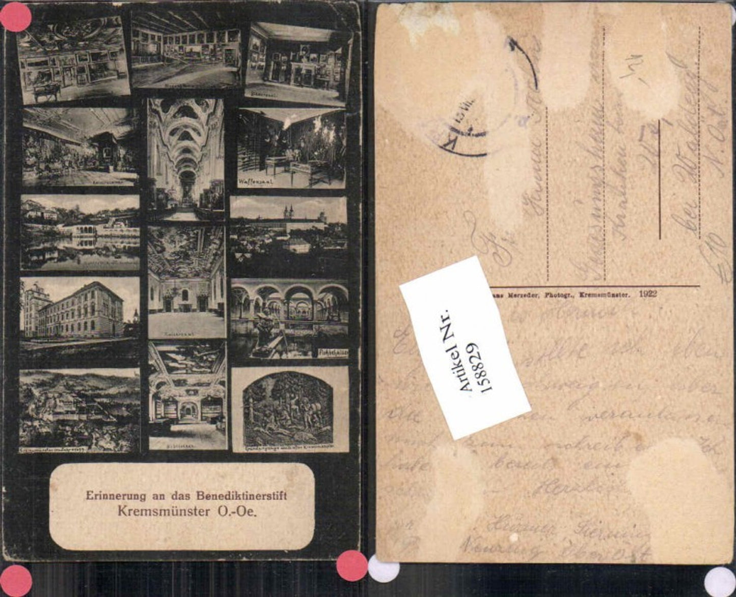 158829,Kremsmünster Erinnerung Mehrbildkarte 1922