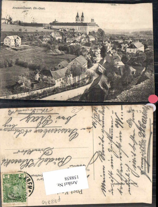 158858,Kremsmünster Teilansicht m. Häuser 1905