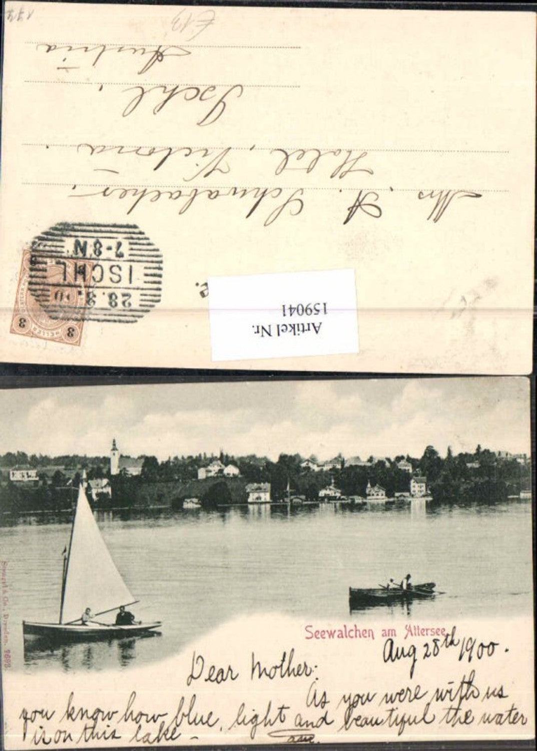 159041,Seewalchen am Attersee Segelboot 1900