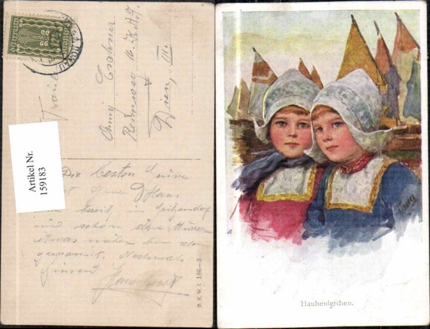 159183,Karl Feiertag Haubenlerchen Mädchen B.K.W.I 186-3