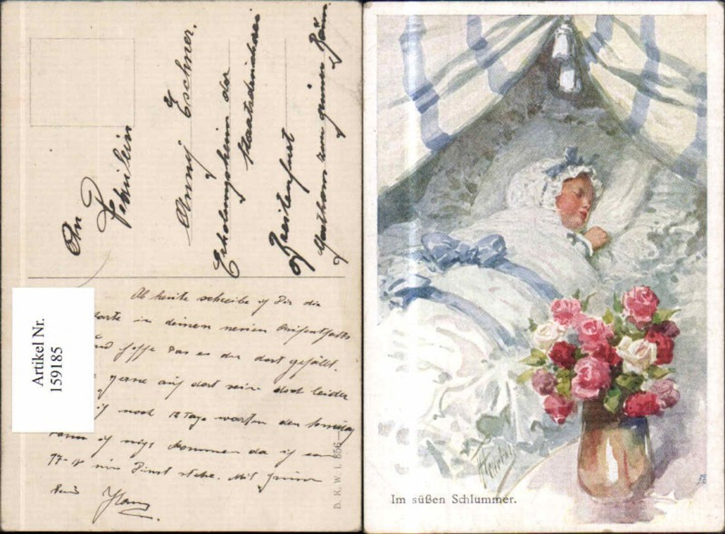 159185,Karl Feiertag Im süssen Schlummer Baby B.K.W.I 356-2