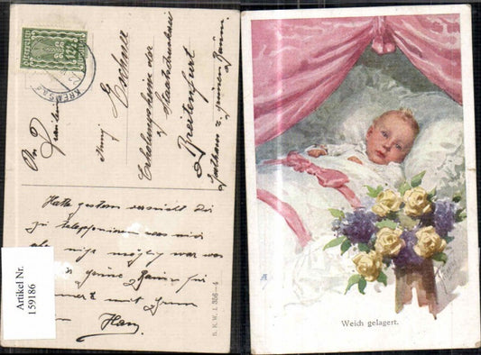 159186,Karl Feiertag Weich gelagert Blumen Rosen Baby B.K.W.I 356-4