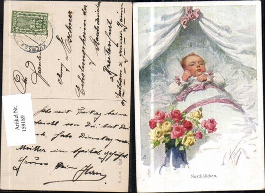 159189,Karl Feiertag Nesthäkchen baby Blumen B.K.W.I 356-1