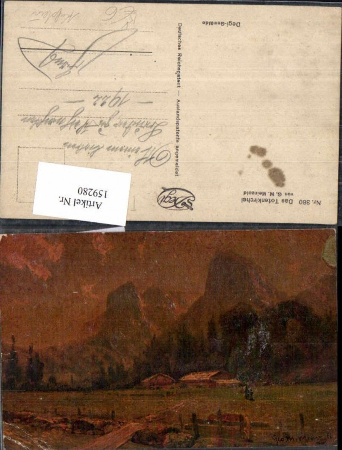 159280,Degi AK 360 G.M. Meinzold Totenkirchel Kufstein Ölgemälde Imitations Karte