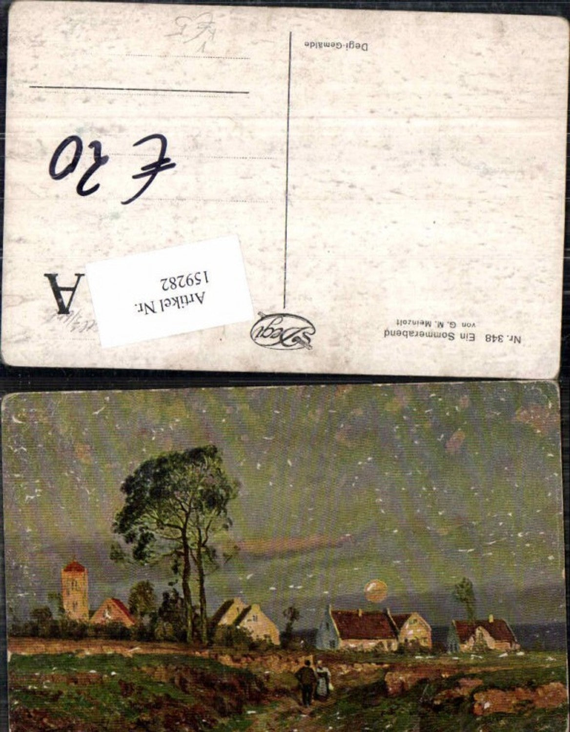 159282,Degi AK 348 G.M. Meinzolt Ein Sommerabend Ölgemälde Imitations Karte