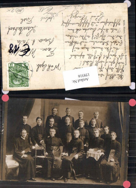 159316,Fotokarte Priesterseminar Priester in Adnet b. Hallein 1915 Atelier Mann
