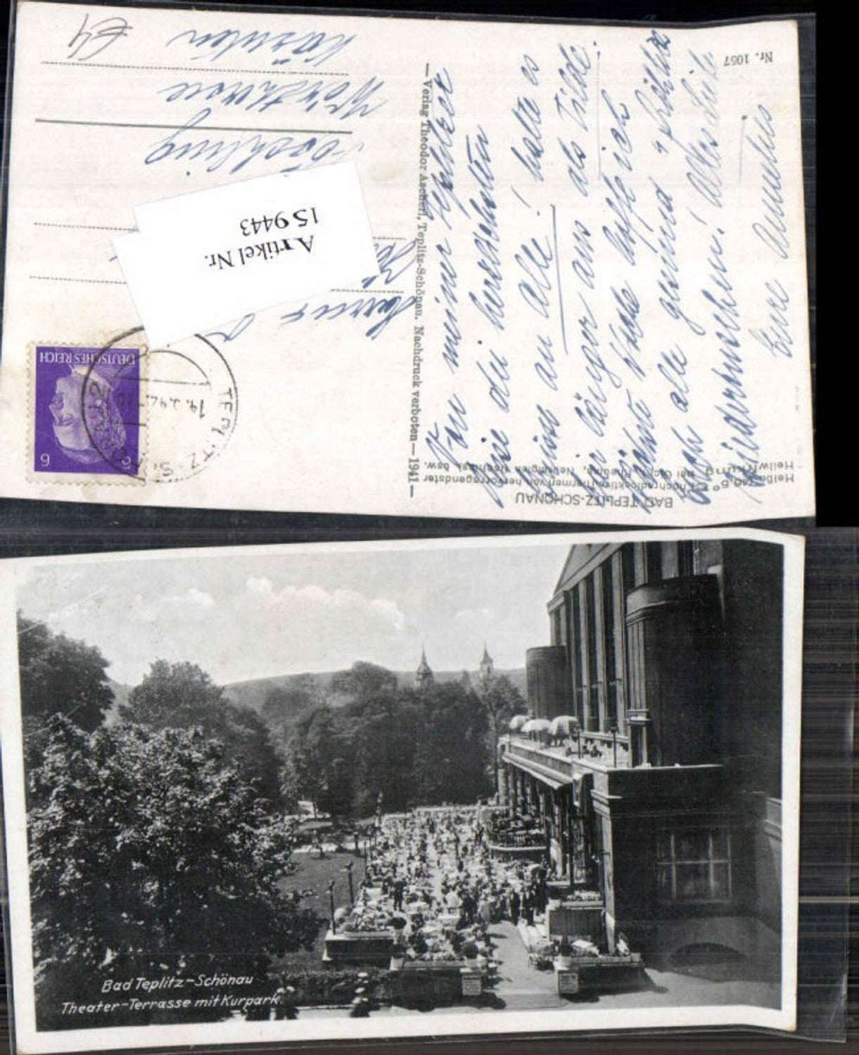 159443,Bad Teplitz Schönau Theater Terrasse 1942