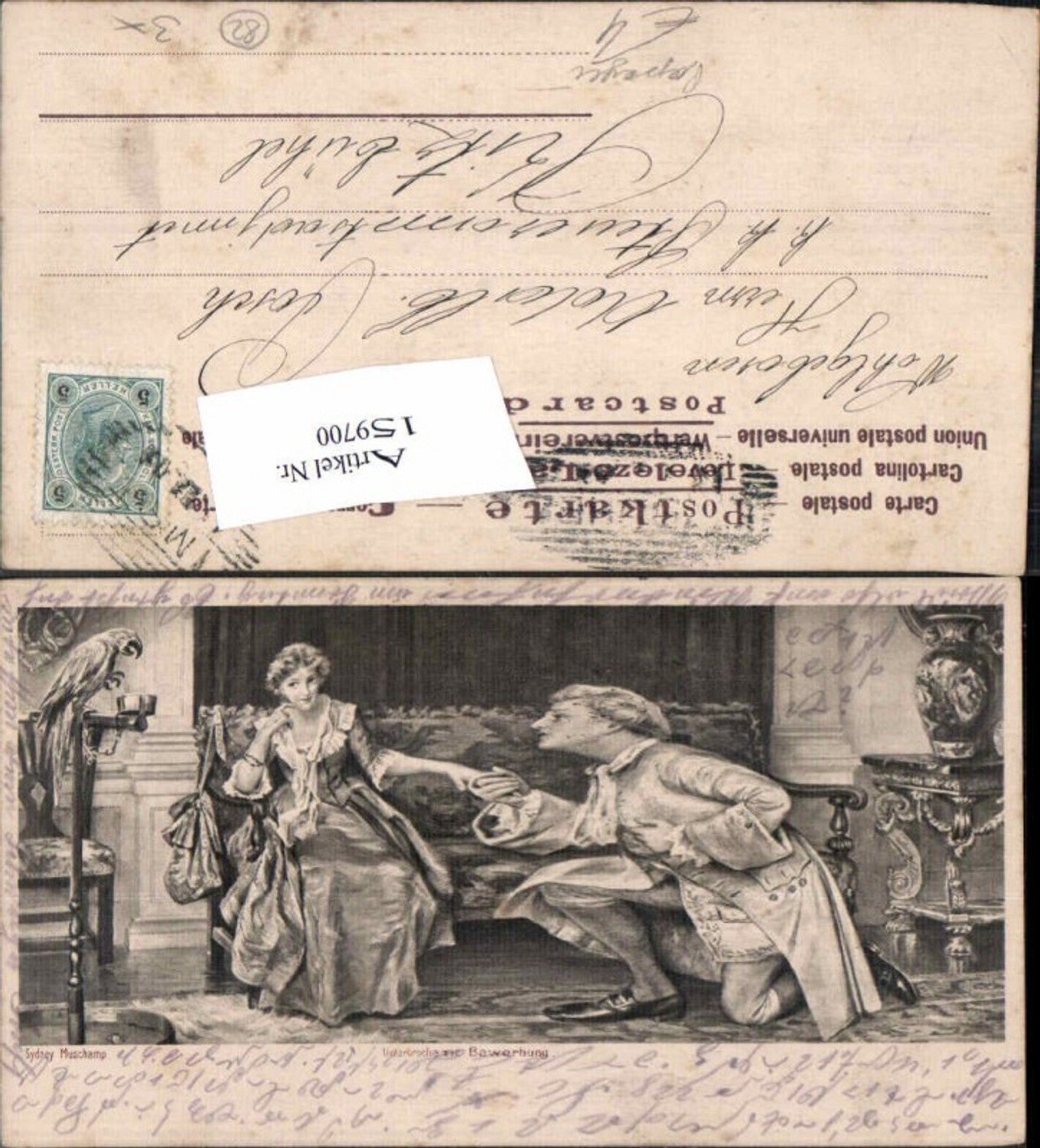 159700,Papagei Vogel Sydney Muschamp Paar Frau 1899