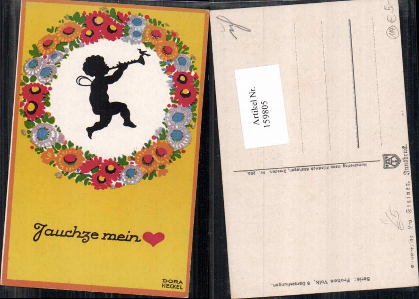 159805,Scherenschnitt Silhouette Dora Heckel Flöte