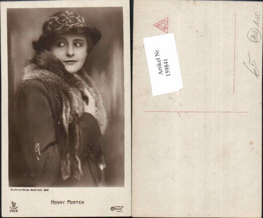 159841,Henny Porten Pelzmode Mode Hut Pelz RPH Film Sterne 214-5