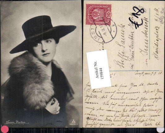 159844,Henny Porten m. Hut Hutmode Mode Pelzschal Pelzmode PH 4325-1