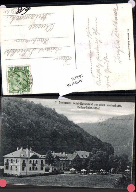 160098,Dietmanns Hotel Restaurant Krainerhütte Helenenthal bei Baden