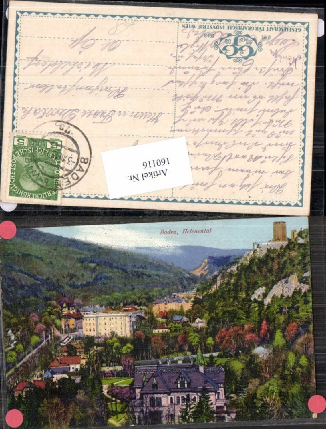 160116,Baden bei Wien Helenenthal 1910