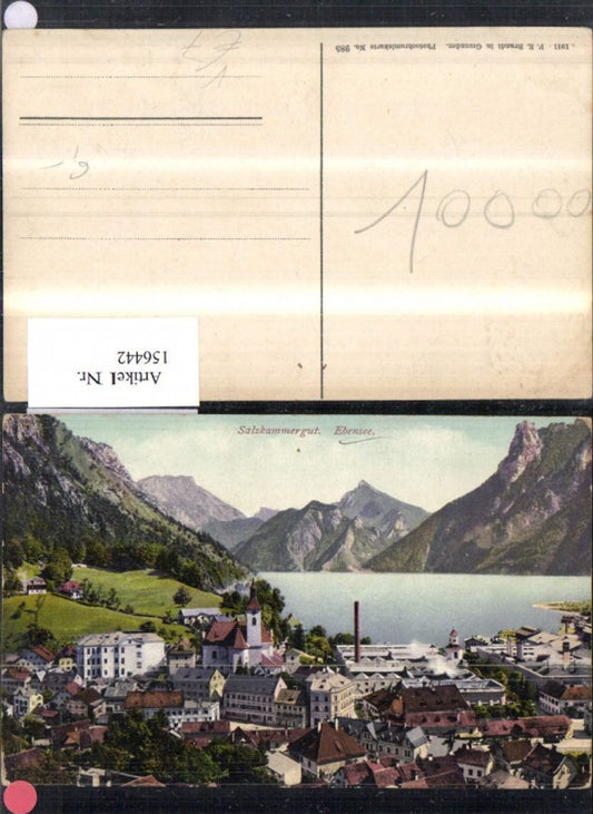 156442,Salzkammergut Ebensee Traunsee pub F E Brandt 985