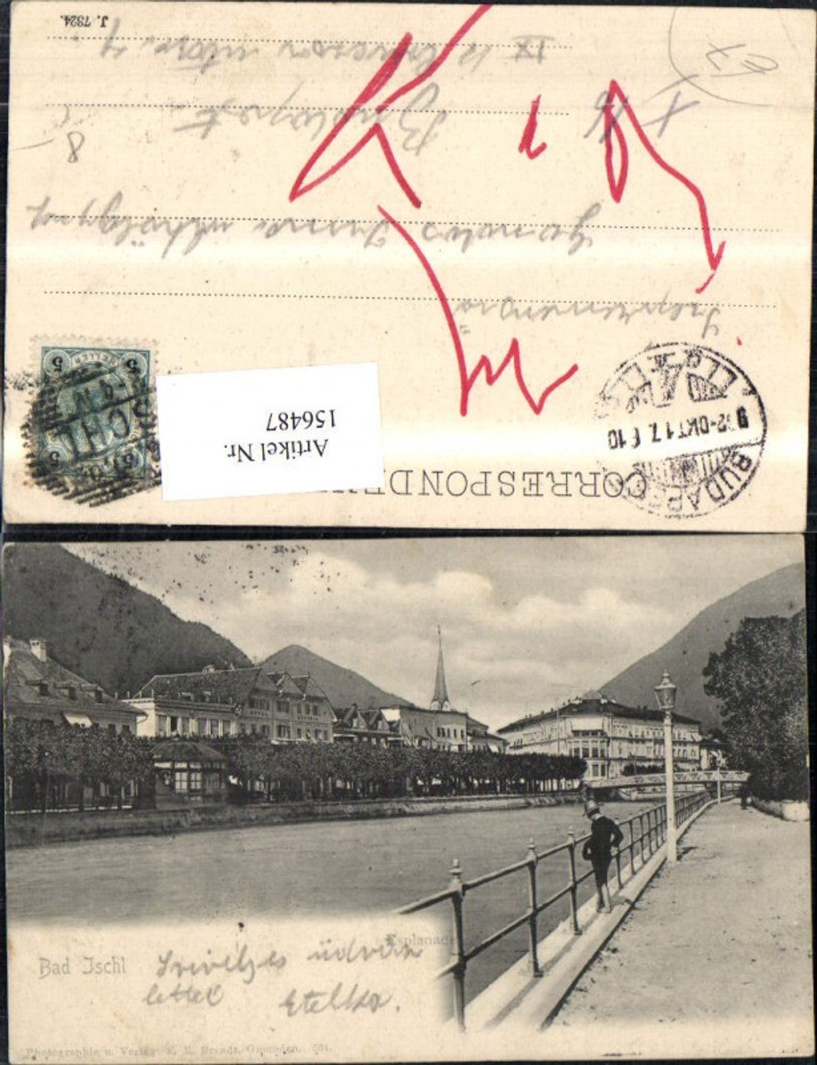 156487,Bad Ischl Esplanade m. Person 1917