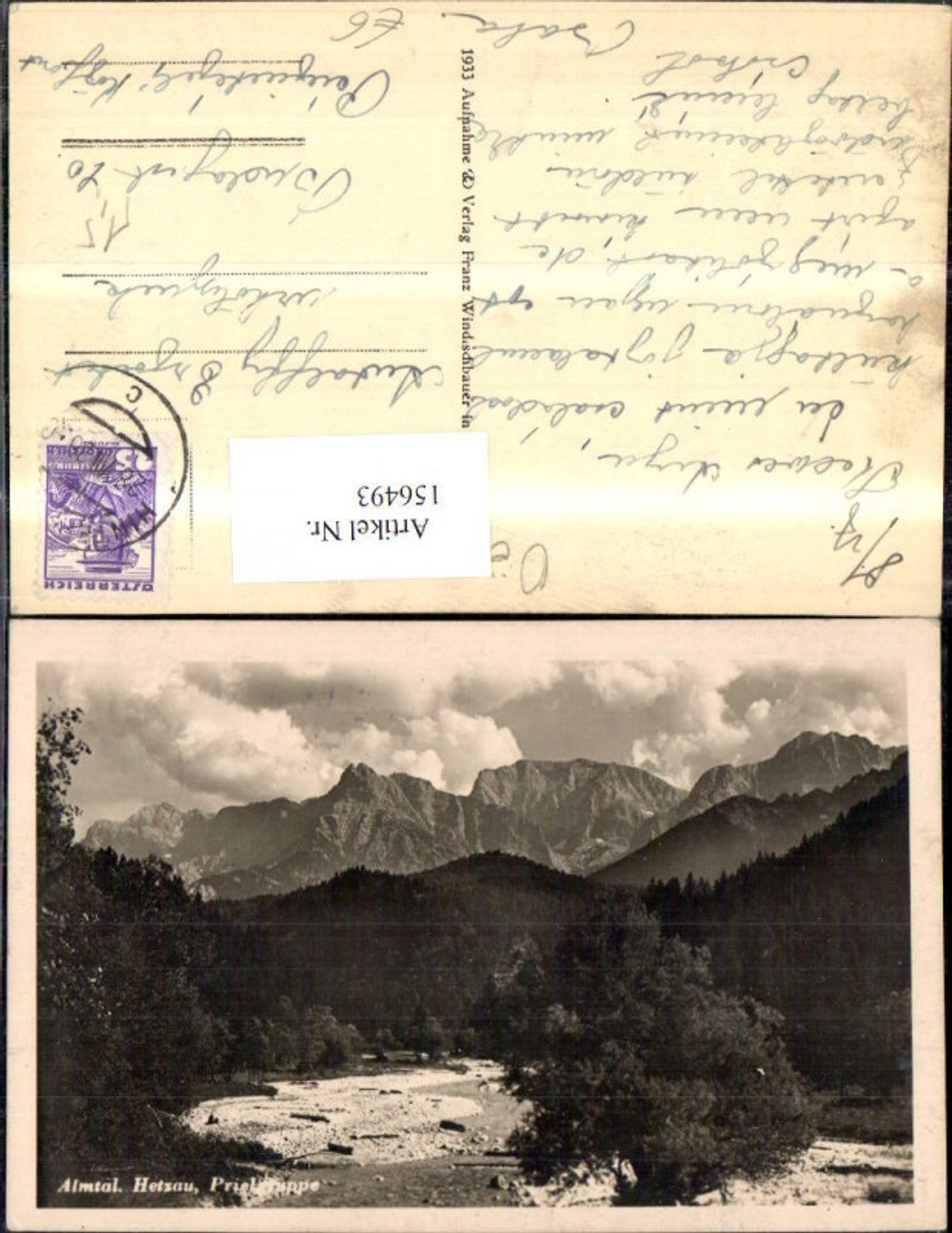 156493,Almtal Hetzau Prielgruppe Grünau i. Almtal 1936