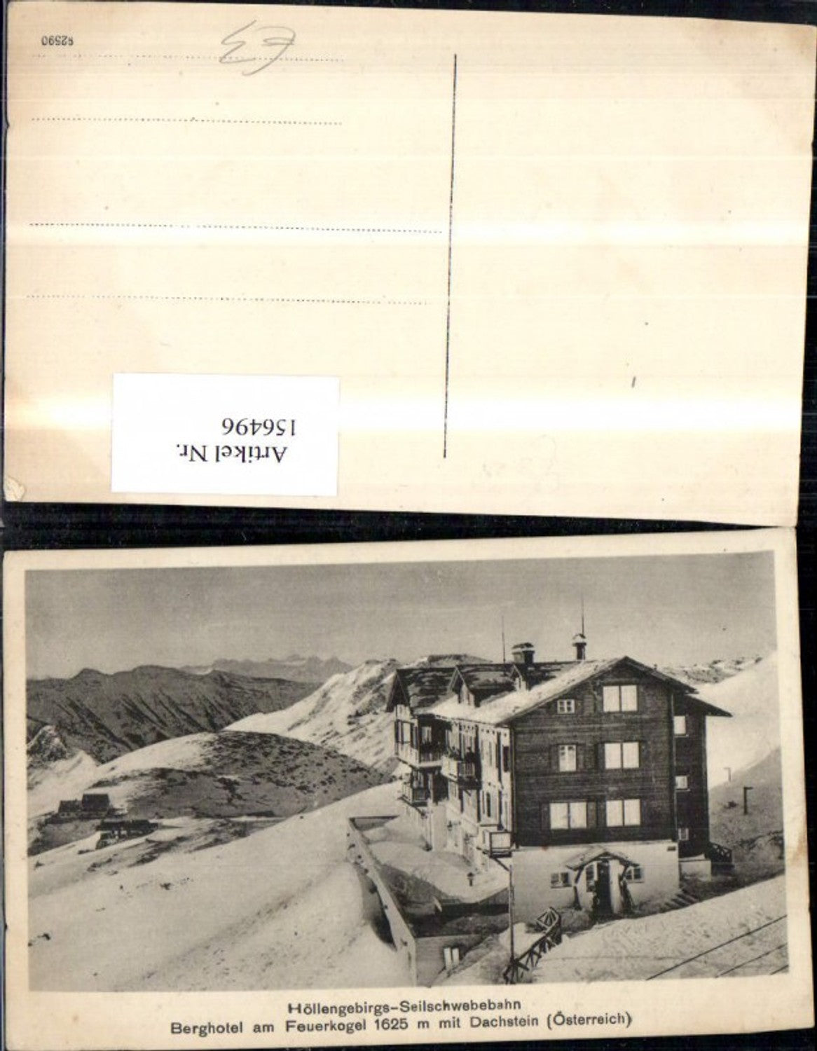 156496,Höllengebirgs Seilschwebebahn Berghotel a. Feuerkogel m. Dachstein Bergstation Feuerkogelbahn Ebensee Winteransi
