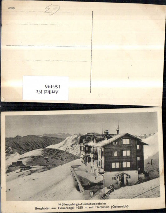 156496,Höllengebirgs Seilschwebebahn Berghotel a. Feuerkogel m. Dachstein Bergstation Feuerkogelbahn Ebensee Winteransi