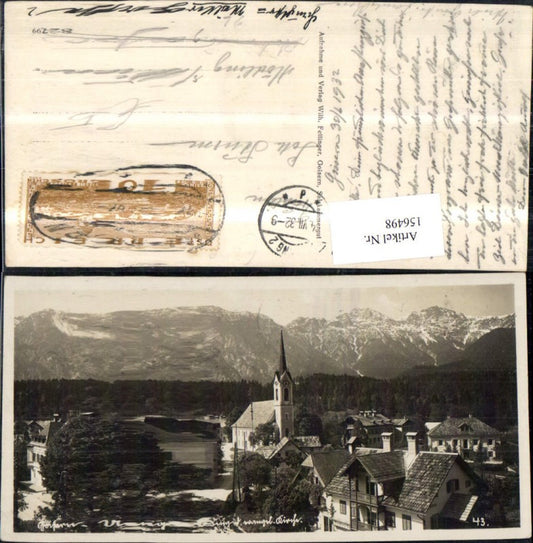 156498,Goisern Umgebung d. Evangel. Kirche 1932