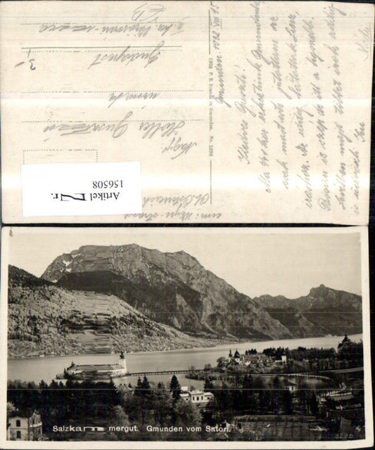 156508,Gmunden v. Satori Schloss Orth Salzkammergut Traunsee 1915 pub F E Brandt 5296