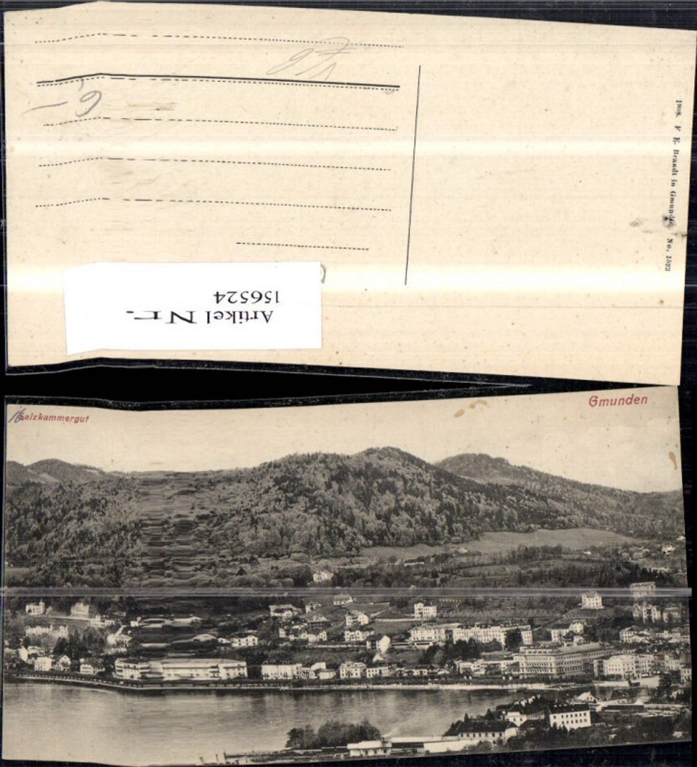 156524,Gmunden Traunsee pub F E Brandt 1523