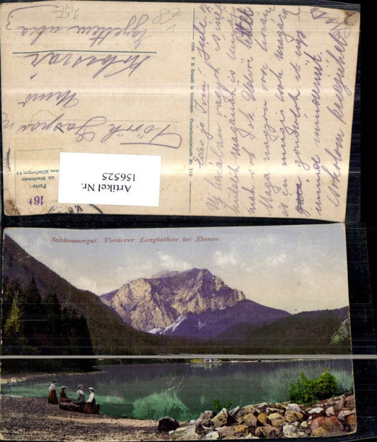 156525,Vorderer Langbathsee b. Ebensee Ansicht m. Personen pub F E Brandt 140