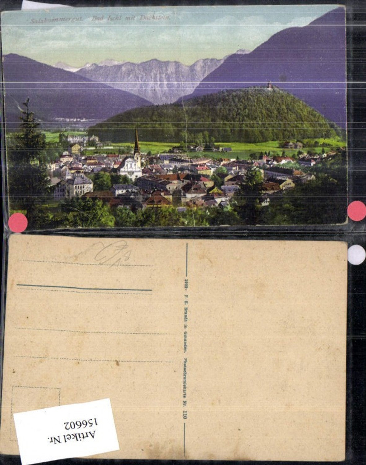 156602,Bad Ischl m. Dachstein Salzkammergut pub F E Brandt 110