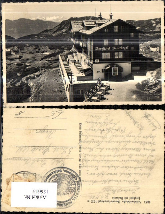 156615,Höllengebirgs Seilschwebebahn Berghotel a. Feuerkogel m. Dachstein Bergstation Feuerkogelbahn Ebensee 1938