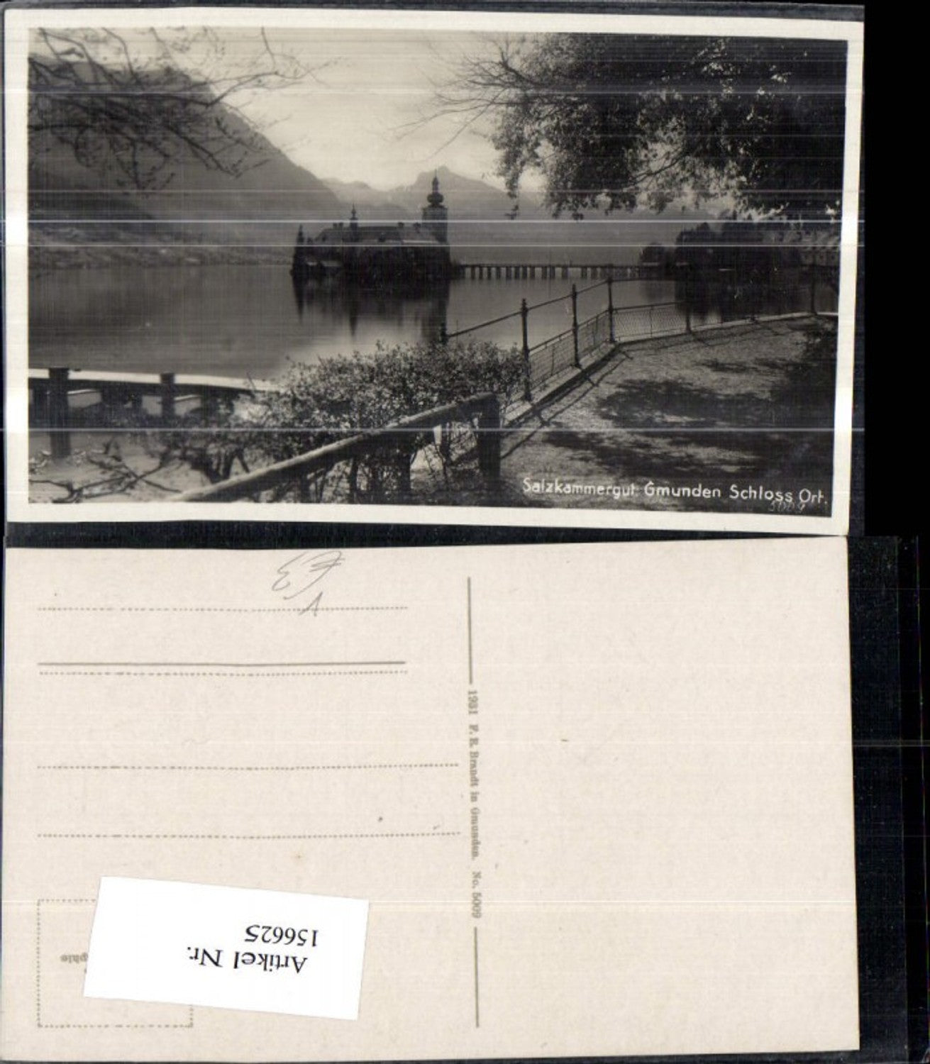 156625,Gmunden Schloss Ort Orth Salzkammergut Traunsee pub F E Brandt 5009