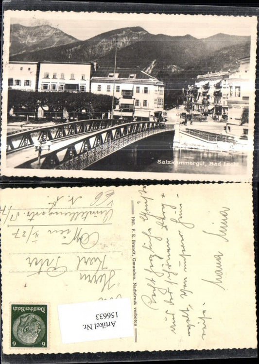 156633,Bad Ischl Brücke Salzkammergut pub F E Brandt