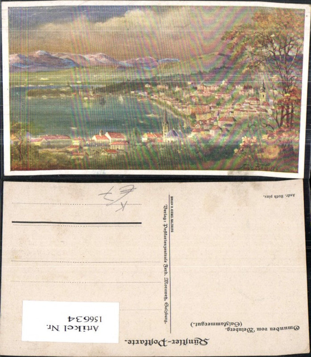 156634,Gmunden v. Weinberg Salzkammergut Künstler Ak Sign Andreas Roth