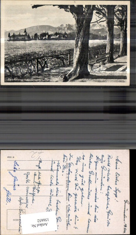 156652,Gmunden Esplanade Salzkammergut Schloss Orth 1944 pub F E Brandt 6377