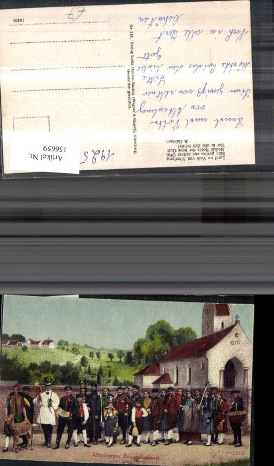 156659,Altenburg Altenburger Bauernhochzeit Künstler Ak Personen i. Tracht