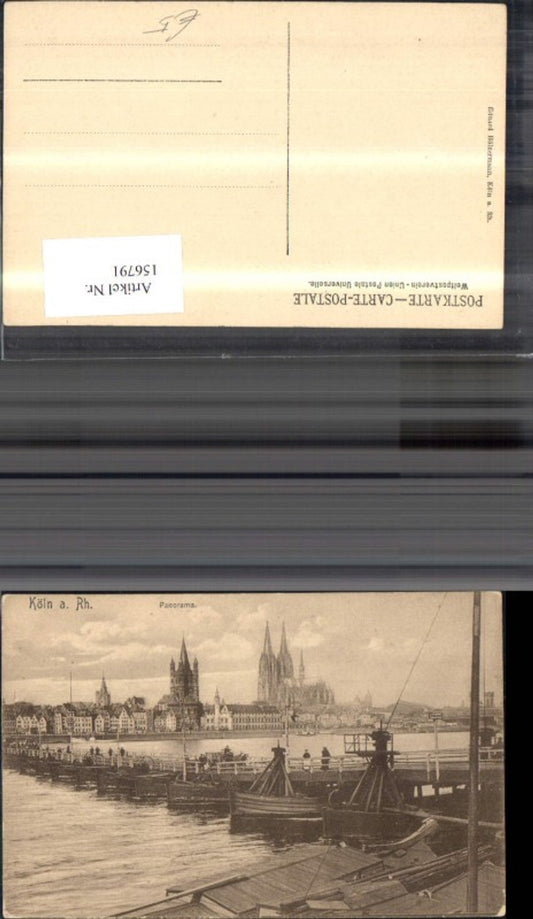 156791,Köln a. Rhein Panorama Schiff Boote Brücke