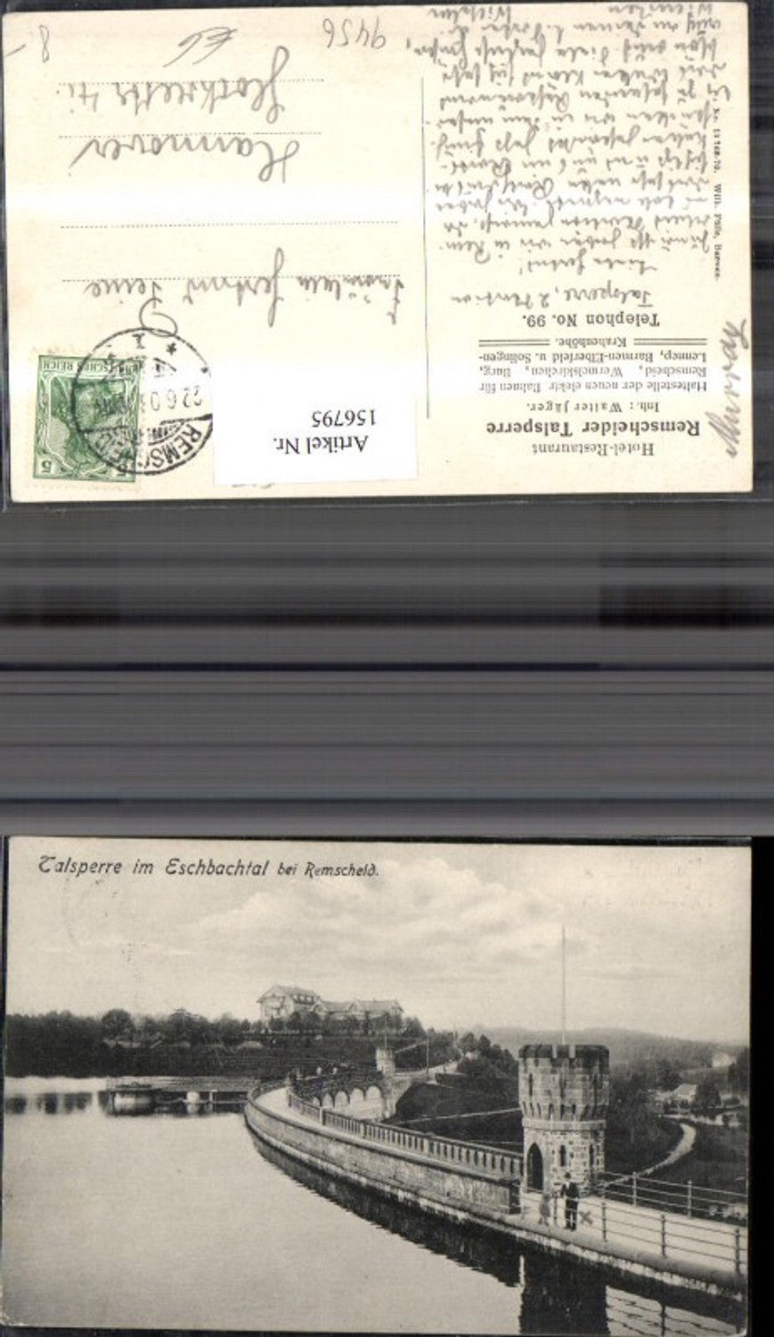 156795,Eschbachtal b. Remscheid Talsperre 1903