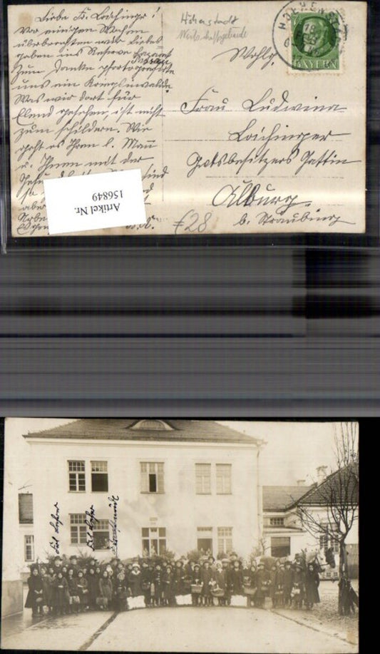 156849, Höhenstadt Photo Ak Group photo of farm buildings horse-drawn carriage