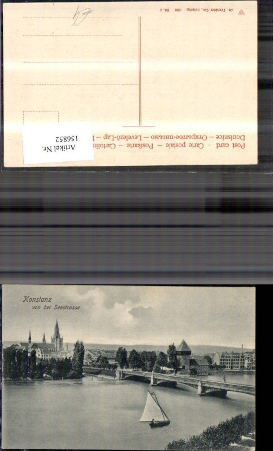 156852,Konstanz v. d. Seestrasse Segelboote Brücke