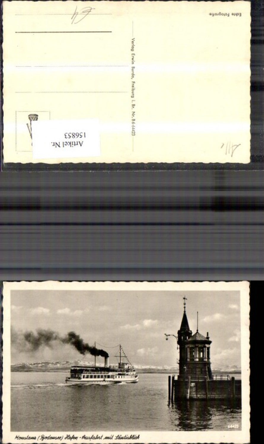 156853,Konstanz Bodensee Hafen Ausfahrt m. Säntisblick Schiff Dampfer