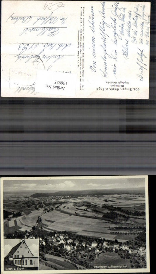 156925, Aerial photograph Dettlingen Horb a. Neckar Gasthaus zum Engel Karlsruhe