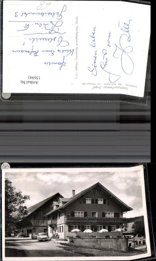 156943, Photo AK Geiselharz Gasthaus Engel Detail view Vintage car