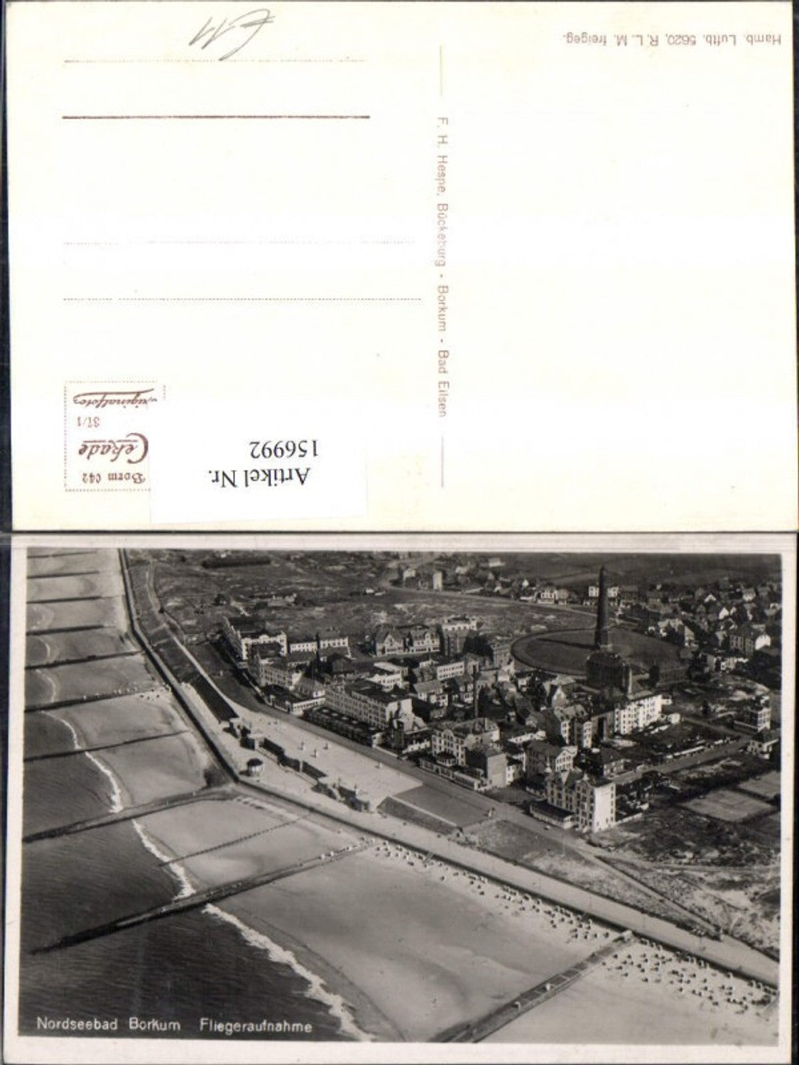 156992,Nordseebad Borkum Fliegeraufnahme