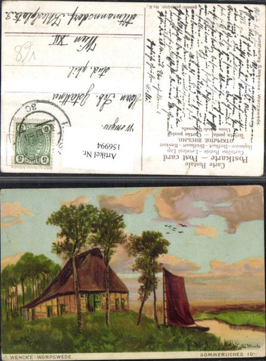 156994,Künstler Ak Sommerliche Idylle pub S Wencke Worpswede