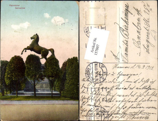157007,Hannover Sachsenross Statue 1913