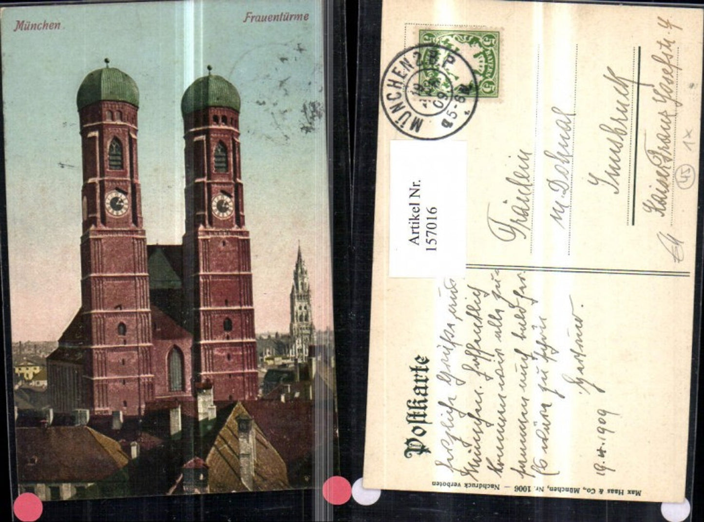 157016, Munich Frauenkirche Towers 1909