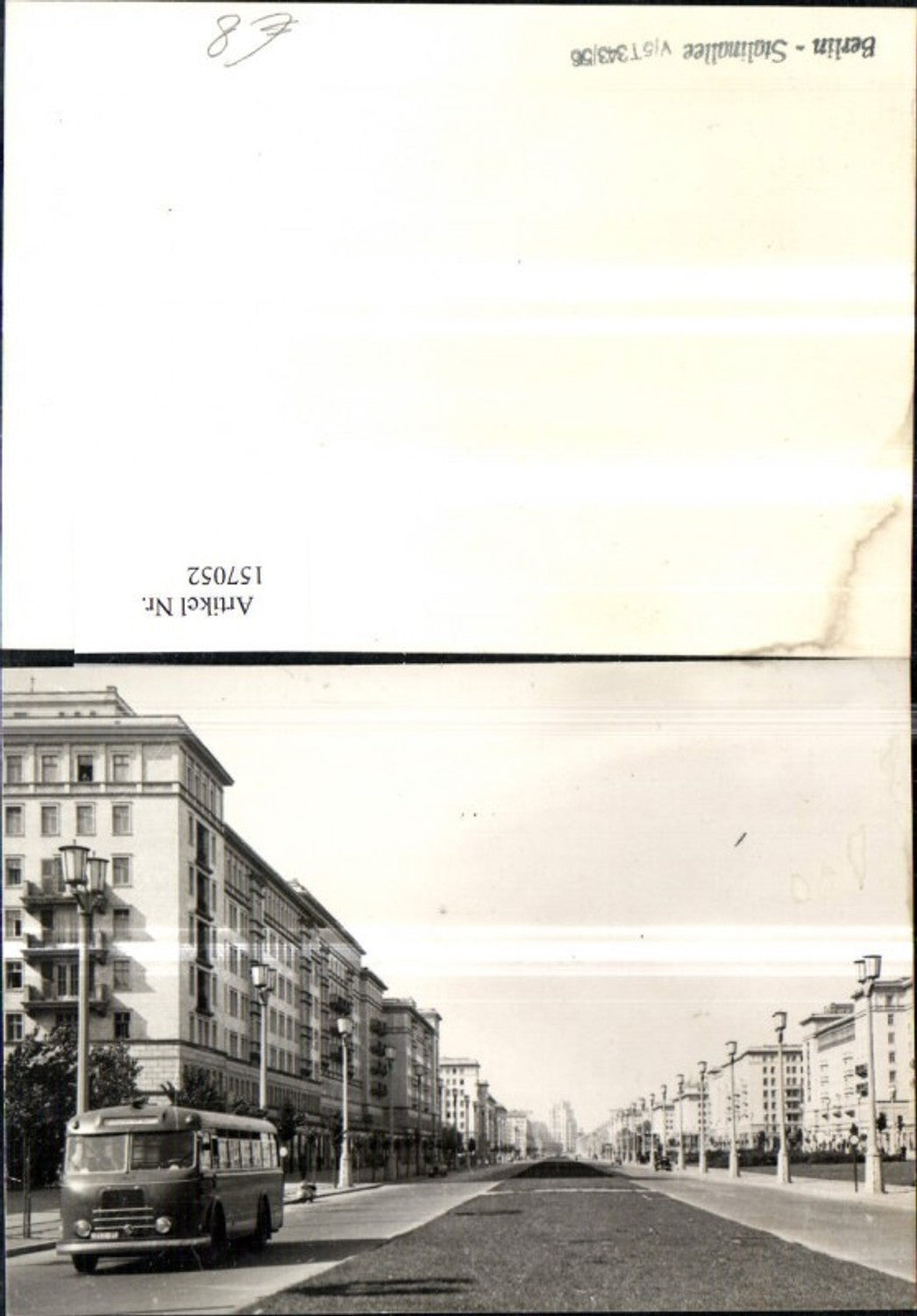 157052,Berlin Verlagsrohabdruck Stalinallee m. Autobus