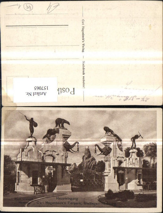 157065,Hamburg Stellingen Carl Hagenbecks Tierpark Haupteingang