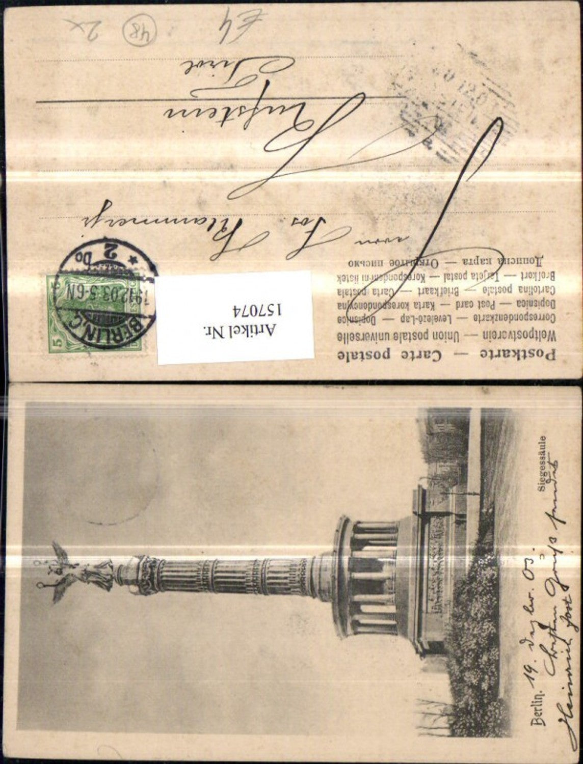 157074,Berlin Siegessäule 1903