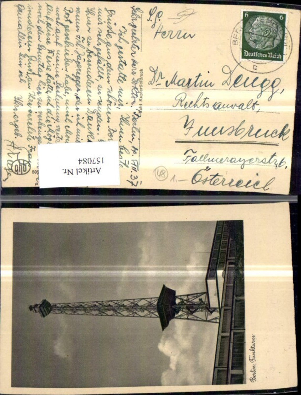 157084,Berlin Funkturm 1937