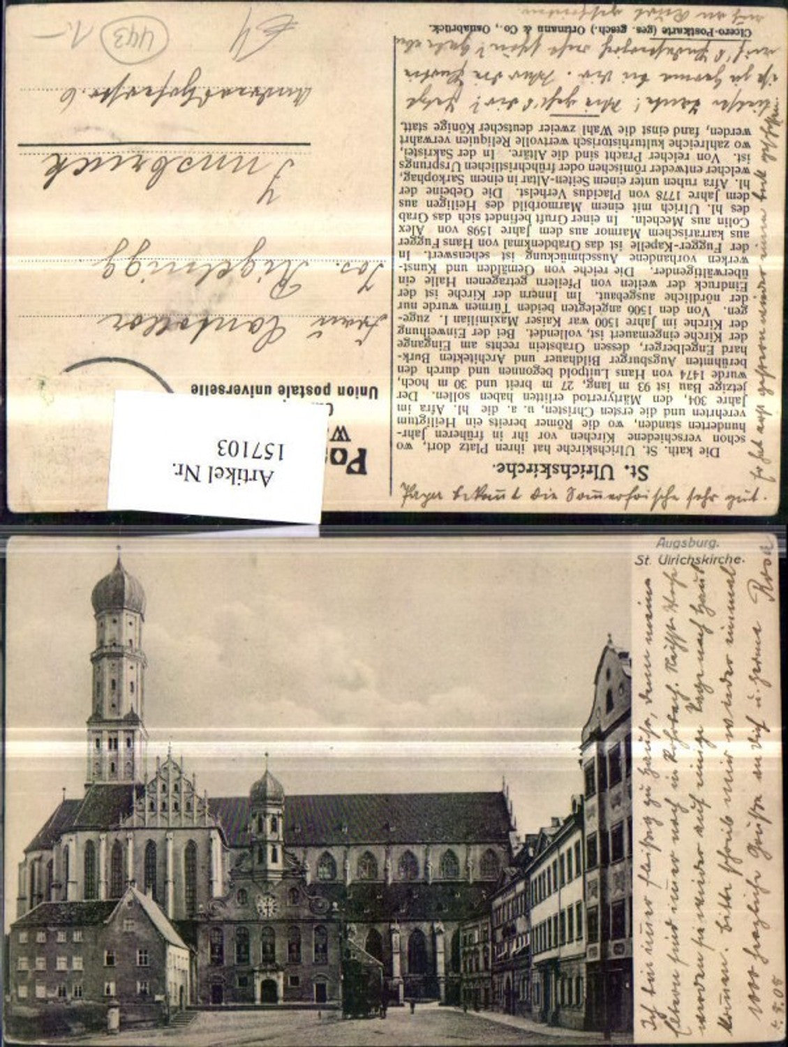 157103,Augsburg St Ulrichskirche 1908