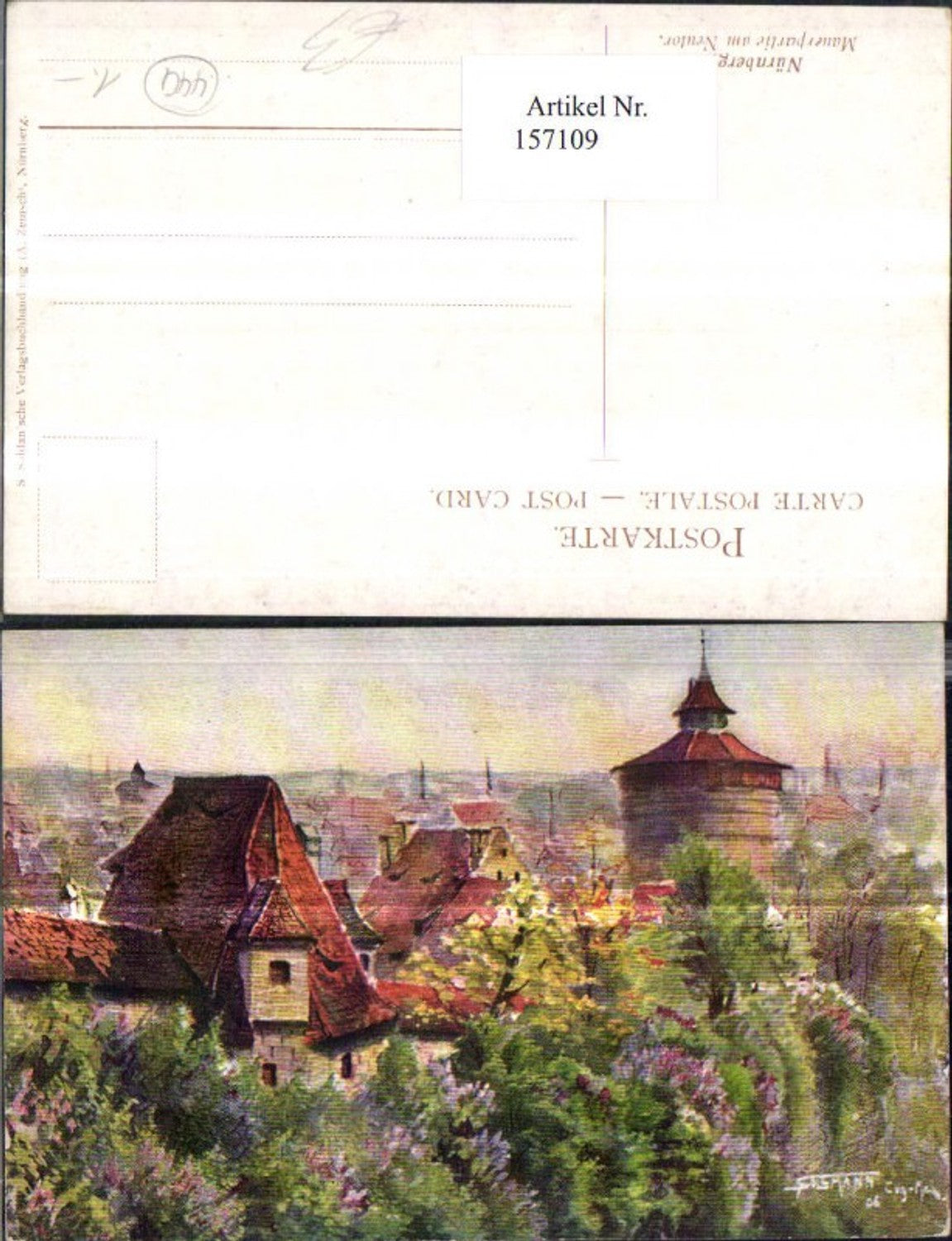 157109,Nünberg Mauerpartie a. Neutor Künstler Ak
